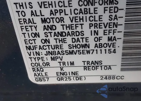 2014 Nissan Rogue Select S from USA, damaged, VIN JN8AS5MV5EW711154